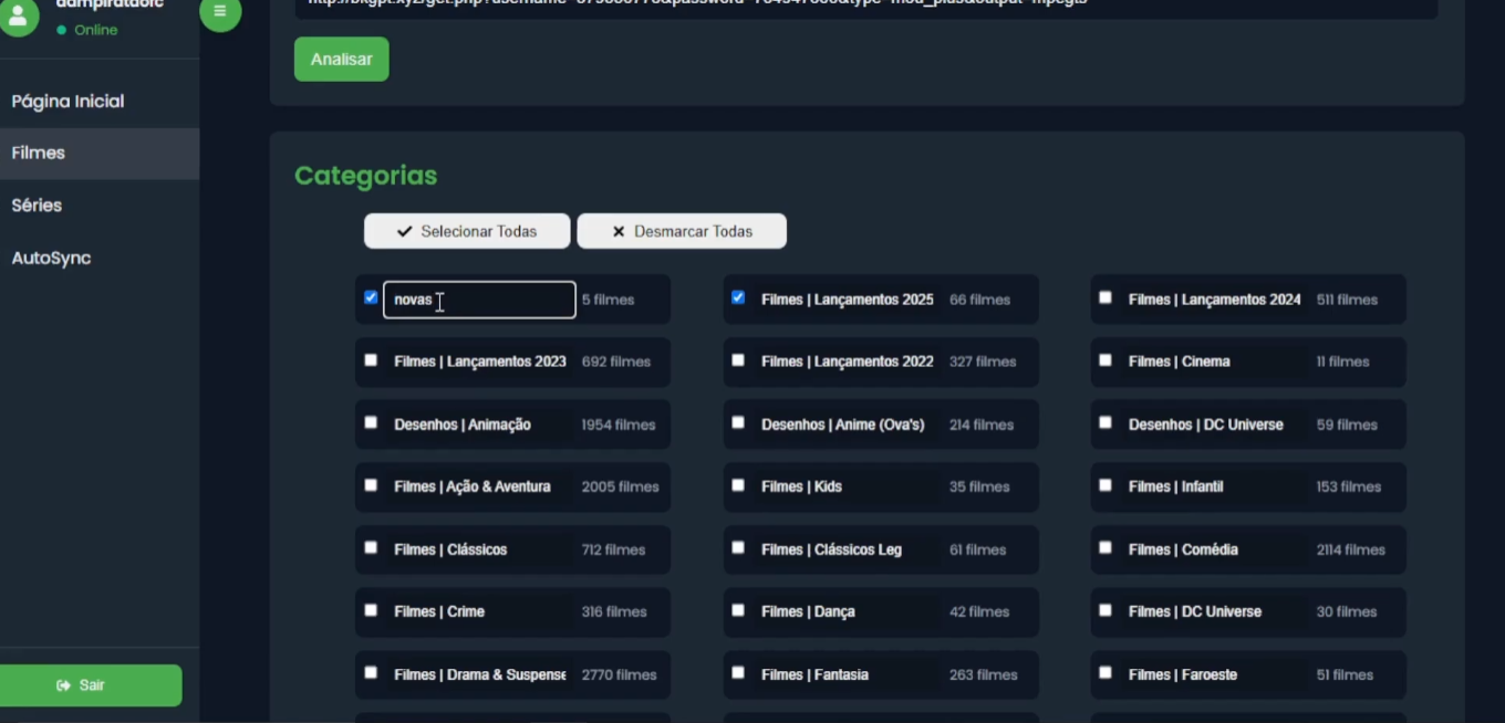 Configuração de Canais